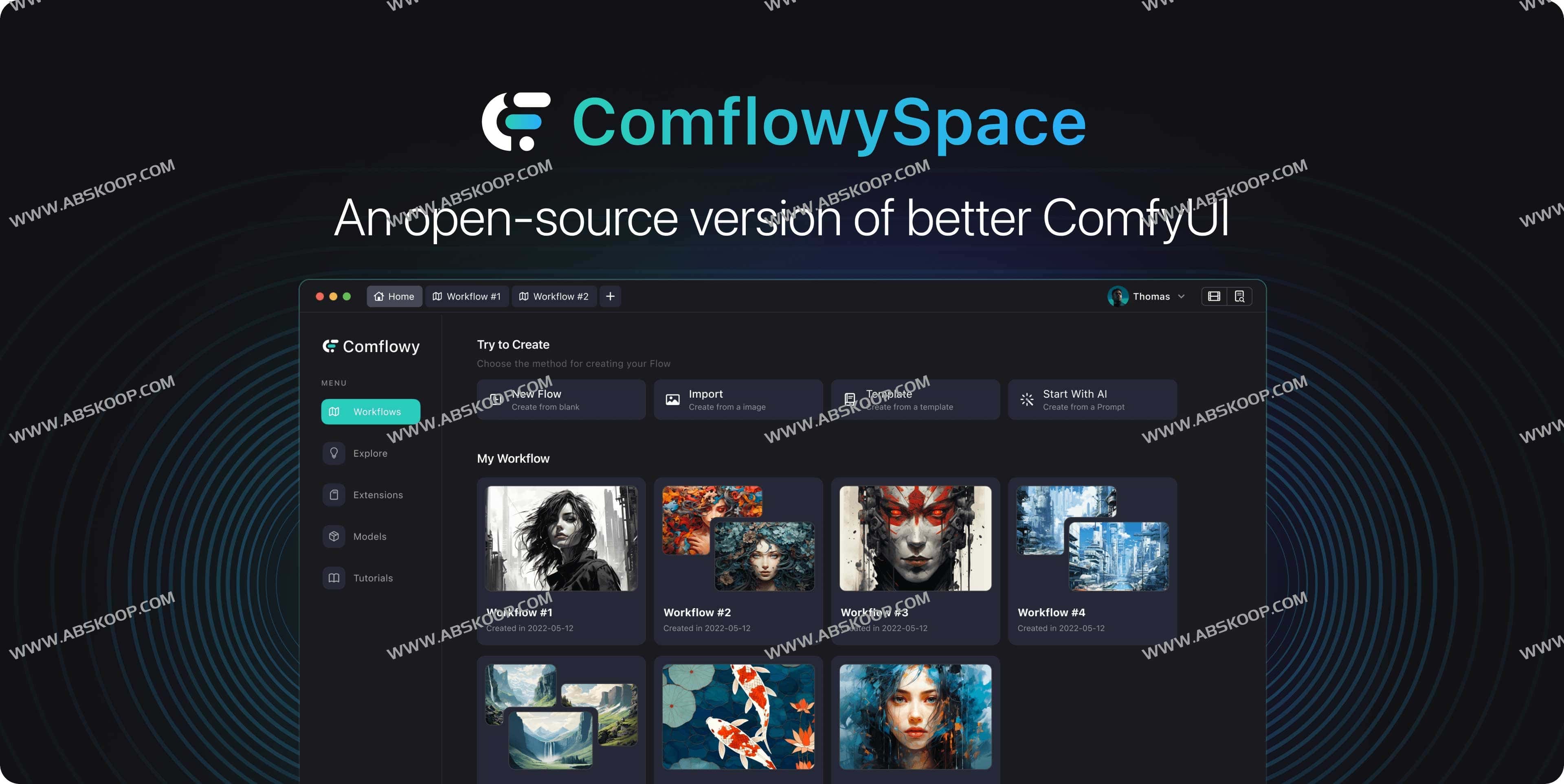 Comflowyspace-开源AI 图像和视频生成工具 一键安装 小白也能用 1 Comflowyspace-开源AI 图像和视频生成工具