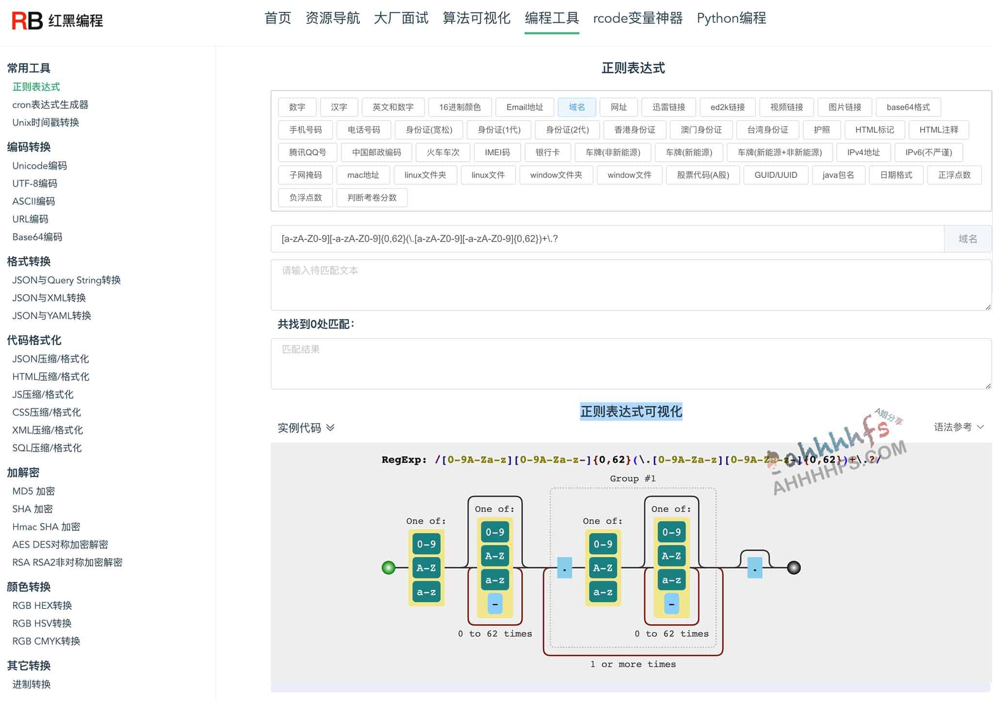 在线正则表达式可视化工具