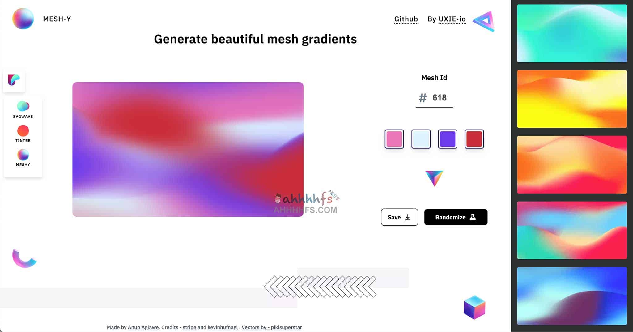 MESH·Y 在线自定义渐变色背景生成 支持PNG格式导出