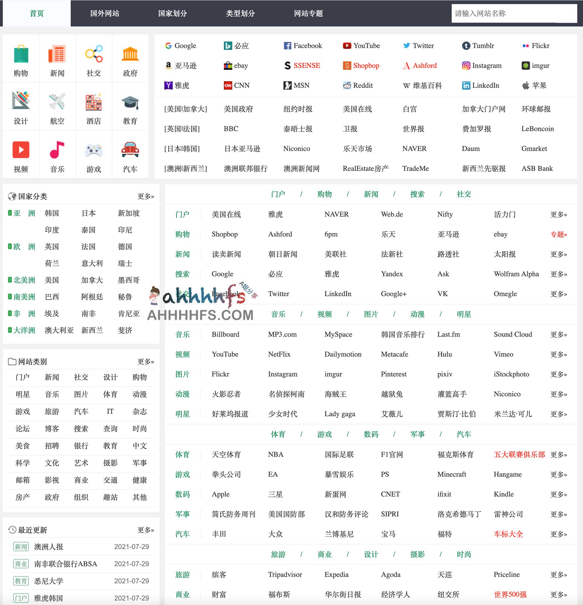 国外网址导航大全 - 看国外