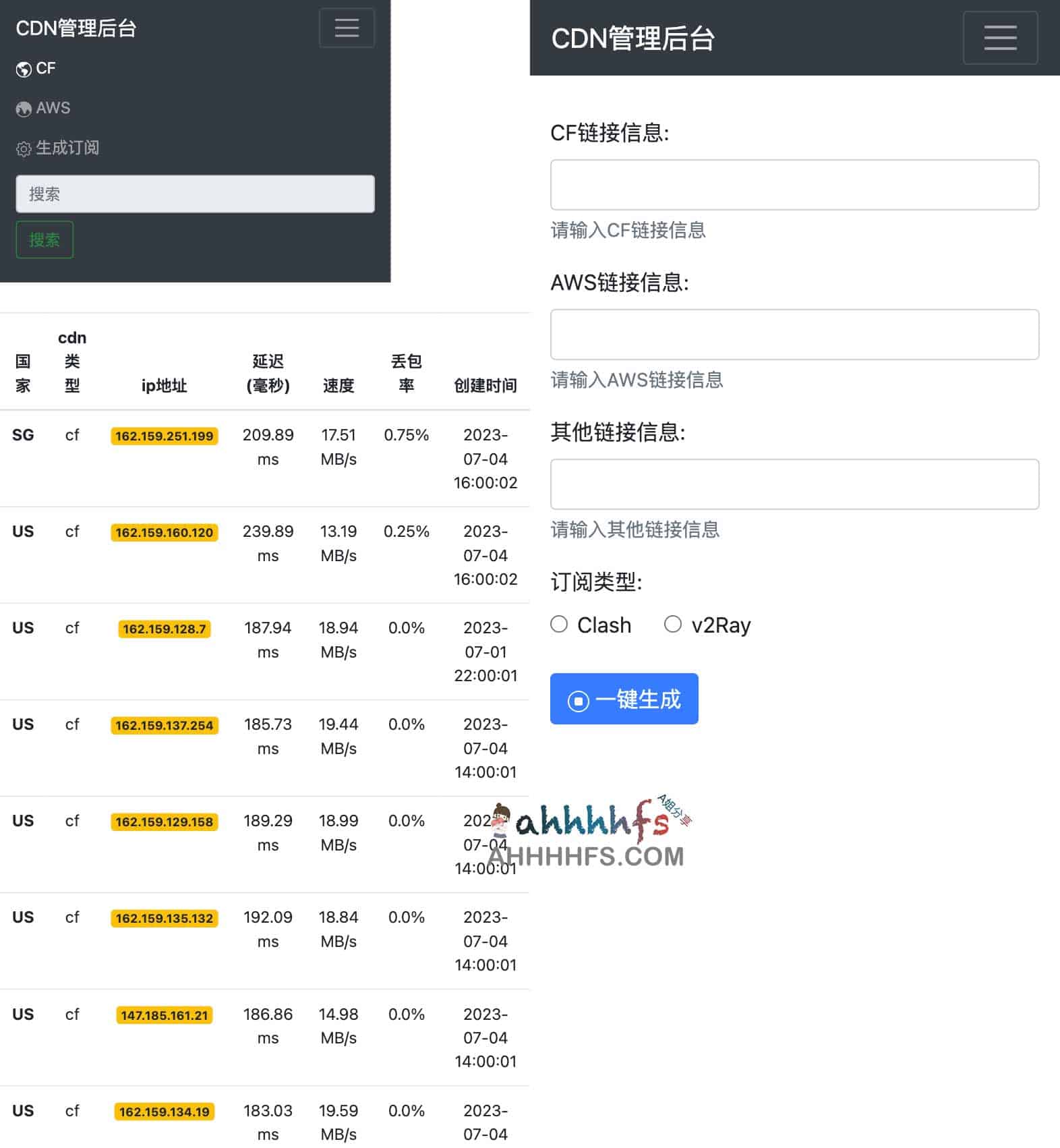 AWS 和CF ip优选工具 提升网速